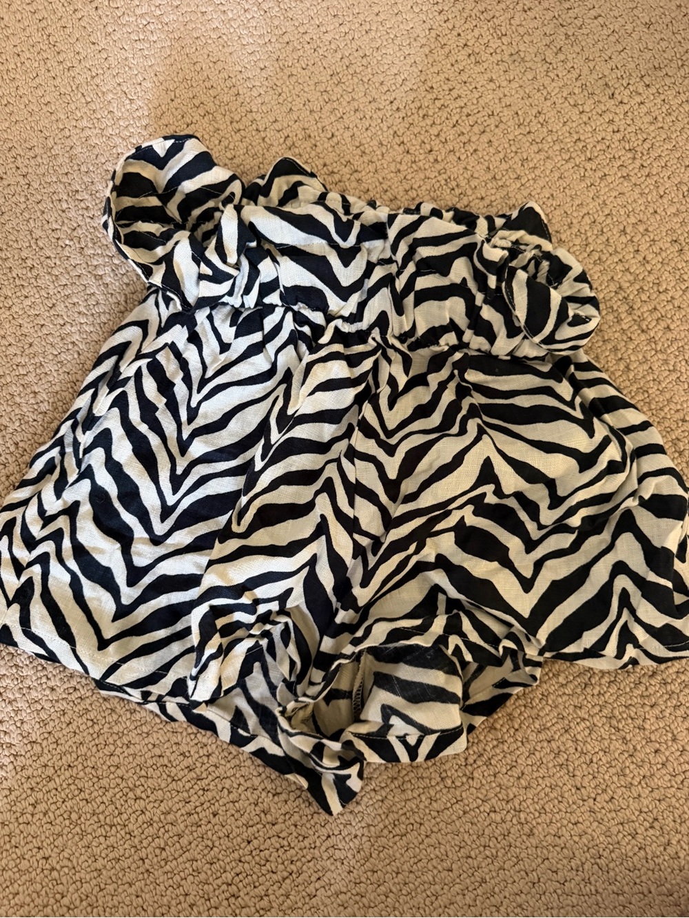 Faithfull the Brand Black and White Zebra Print Women's Shorts